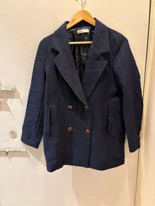 Navy Double-Breasted Coat