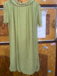 Olive green sheer Stretchable Top With lining XL