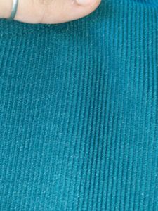 Teal Ribbed Wide Leg Pants/Trousers