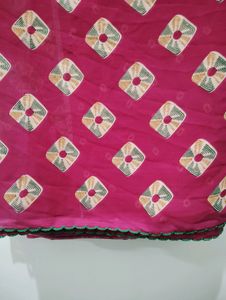 Pink Printed Georgette Saree