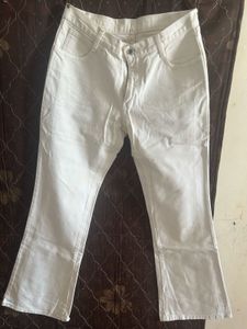 White Bootcut Jeans