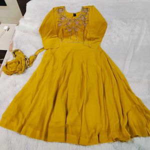 Yellow And Black Gown