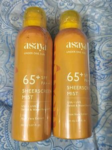 Asaya Sunscreen Mist SPF 65+ (pack Of 2)