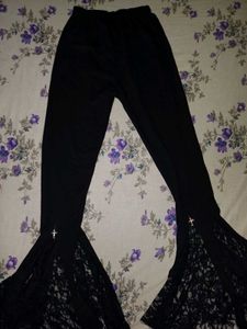 Black Gothic Lace Flare Pants
