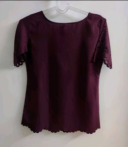 Burgundy/Wine Colour Laser Cut Top