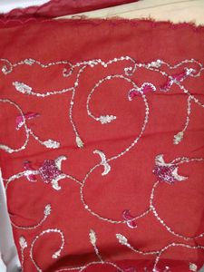 Red Embroidered Saree