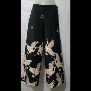 Crane Print Palazzo Skirt 🦢
