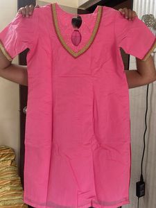 Pink Embroidered Kurta