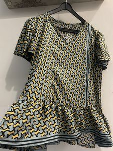 Patterned Ruffle Mini Dress