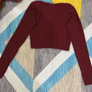 Maroon Wrap Crop Top