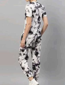 Tie-Dye Print Pants With T Shirt