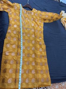 Yellow Printed Kurta