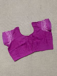 Magenta Bandhani Saree with Blouse