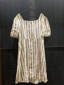 Striped Button-Down Mini Dress