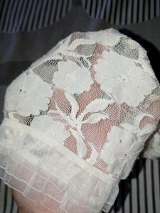 Off White Cute Korean Top