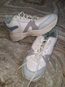 White & Grey Blue Casual Sneakers