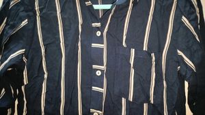 Striped Button-Up Shirt Dress