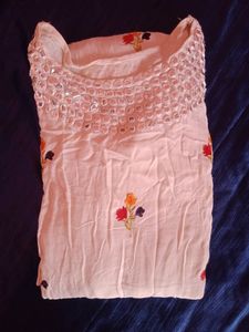 Preety Lovely White Floral Dress Full Length L Siz
