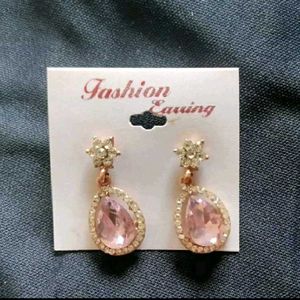 Pink Teardrop Dangle Earrings