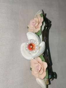 Floral &amp; Shell Hair Clip, Beach Accessory