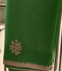 Jaipuri Gotta Patti Work Saree With Blouse