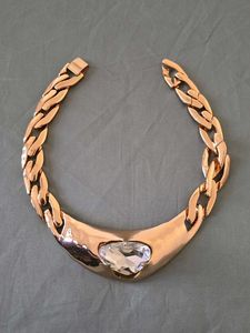 ZARA Chunky Stone Studded Gold Necklace