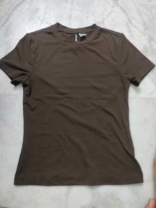 Brown H&amp;M Microfibre T-Shirt