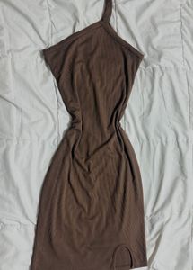 Mocha One-Shoulder Bodycon Dress