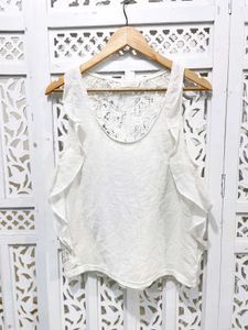 Zara Lace Back Ruffle Tank Top D