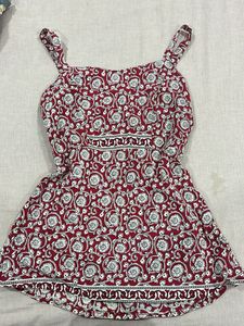 Red Floral Paisley Print top