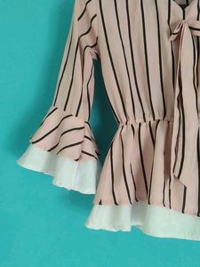 Striped Tie-Neck Top