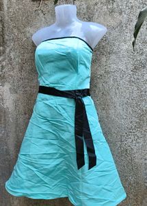 1.26.1 Aqua Strapless Party Dress