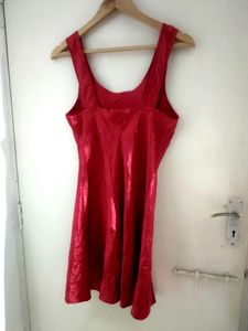 Red Satin Mini Dress