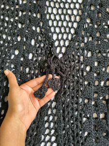 Crochet Knit Shrug with front knot