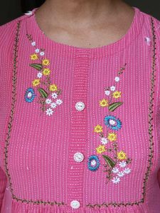 Pink Embroidered Dress