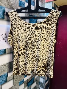 Animal Printed Women Stone Work Party Wear Top