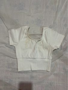 White Crop Top - Casual Style