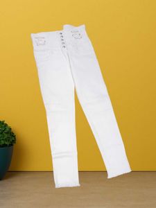 N@50 Size-30 White Embellished Jeans