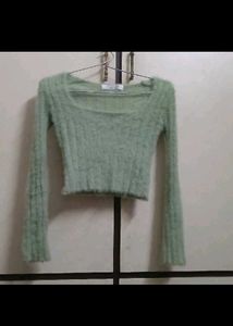 Mint Green Knit Crop Top