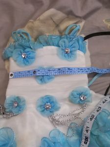 Blue Flower Girl Dress
