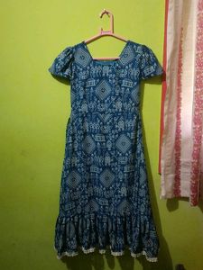 Blue Printed Dress