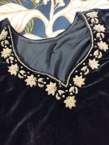 Zardozi Work Velvet Kurta