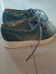 Denim Platform Sneakers