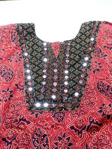 Ajarak Cotton Anarkali Top