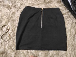 Black Vintage Ibiza Style Embellished Mini Skirt