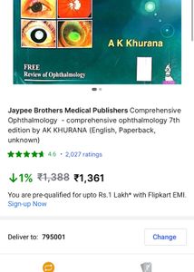 AK Khurana Ophthalmology Book, 7th Edition