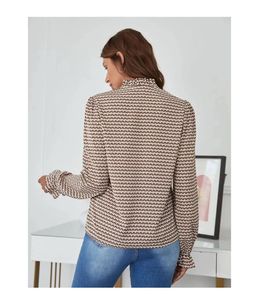 Patterned Long Sleeve Blouse