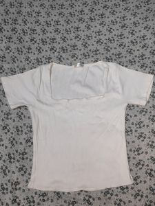 Broad Square Neck,Fitted Small Sized Crop Top