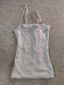 blue ethereal lace and ribbon detail cami top
