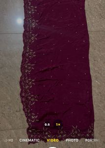 Maroon Embroidered Kurta Set